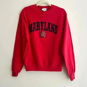 Champion UMD "Maryland" Red Pullover Sweatshirt, Size Small